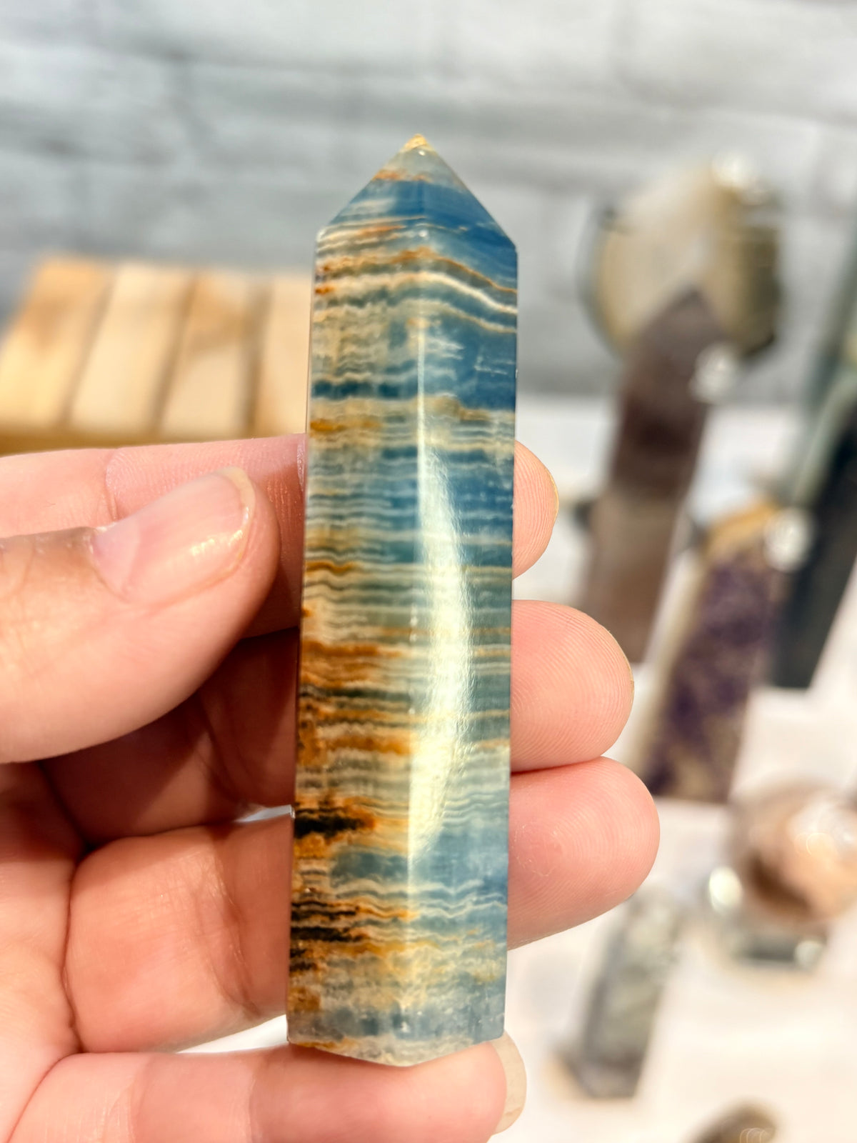 Pointe en Calcite bleue