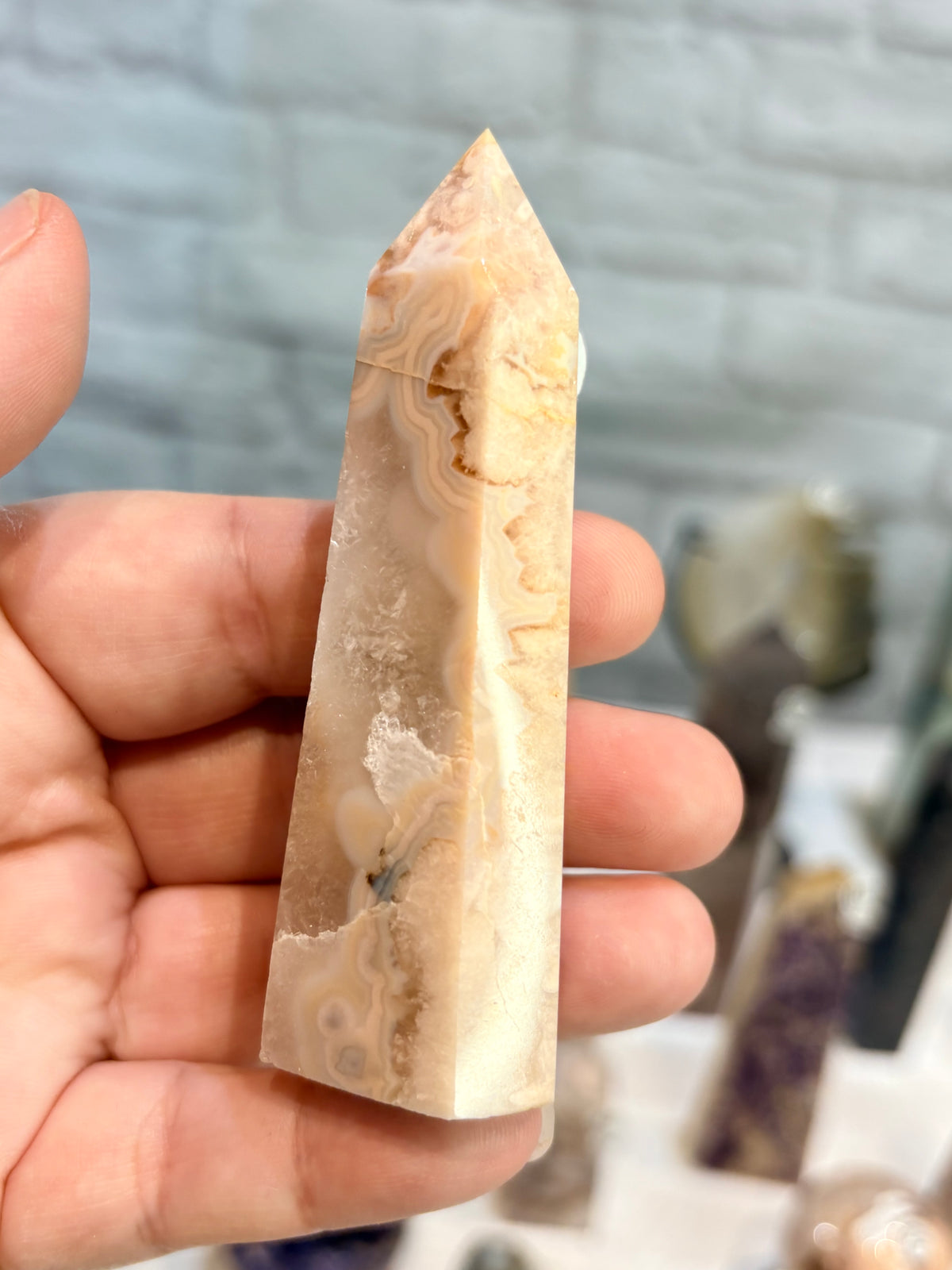Pointe en agate fleur