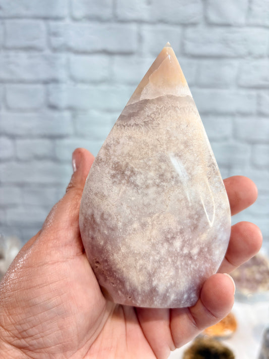 AGF1 - forme libre agate fleur rose