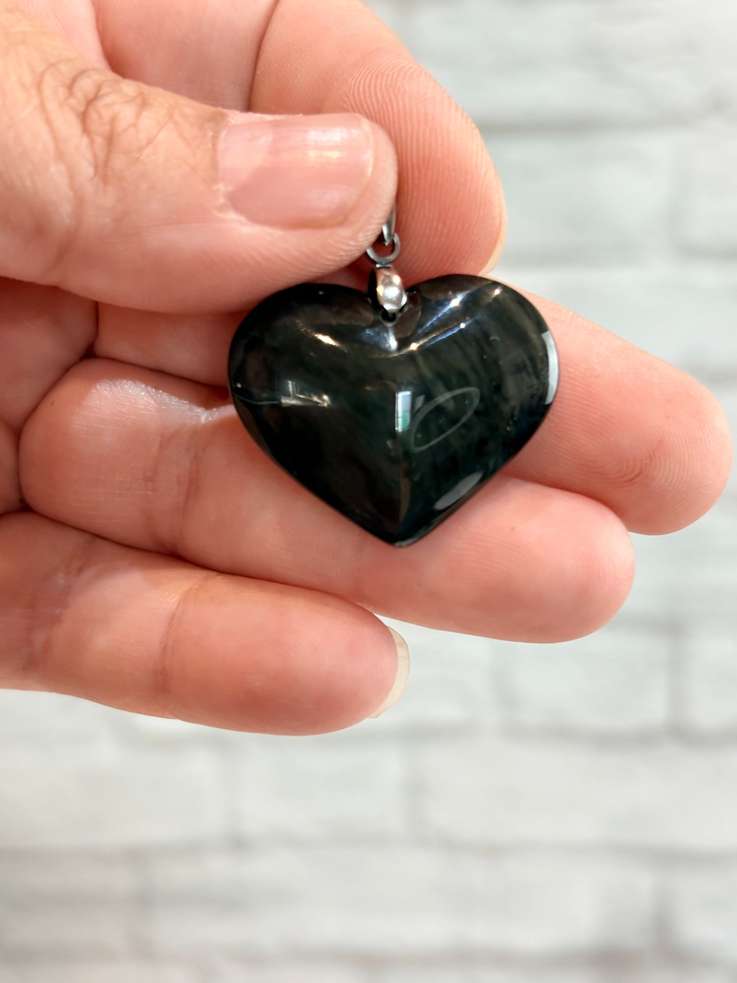 POM2 - Pendentif obsidienne manta huichol