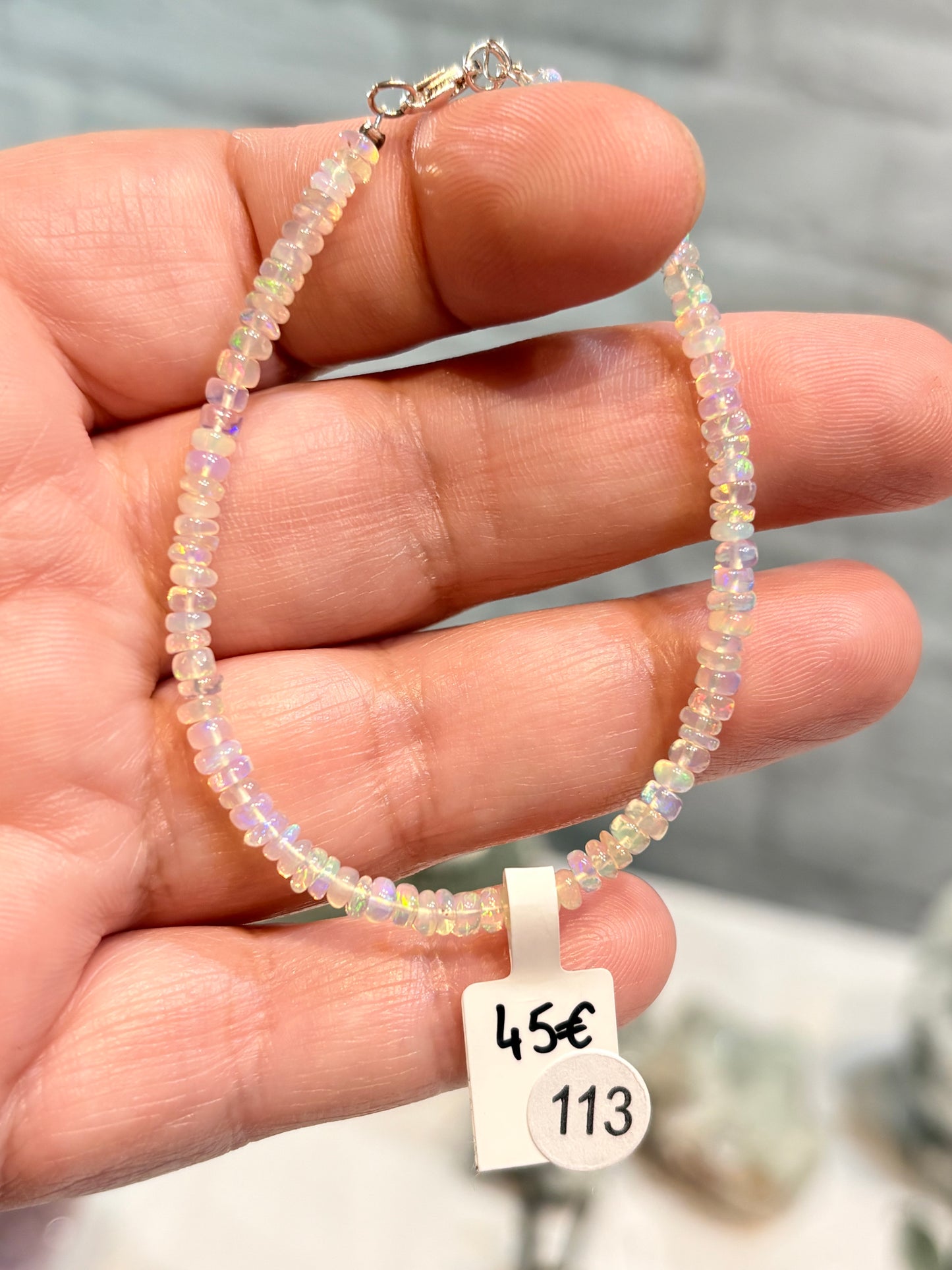 Bracelet chips opales et argent 925
