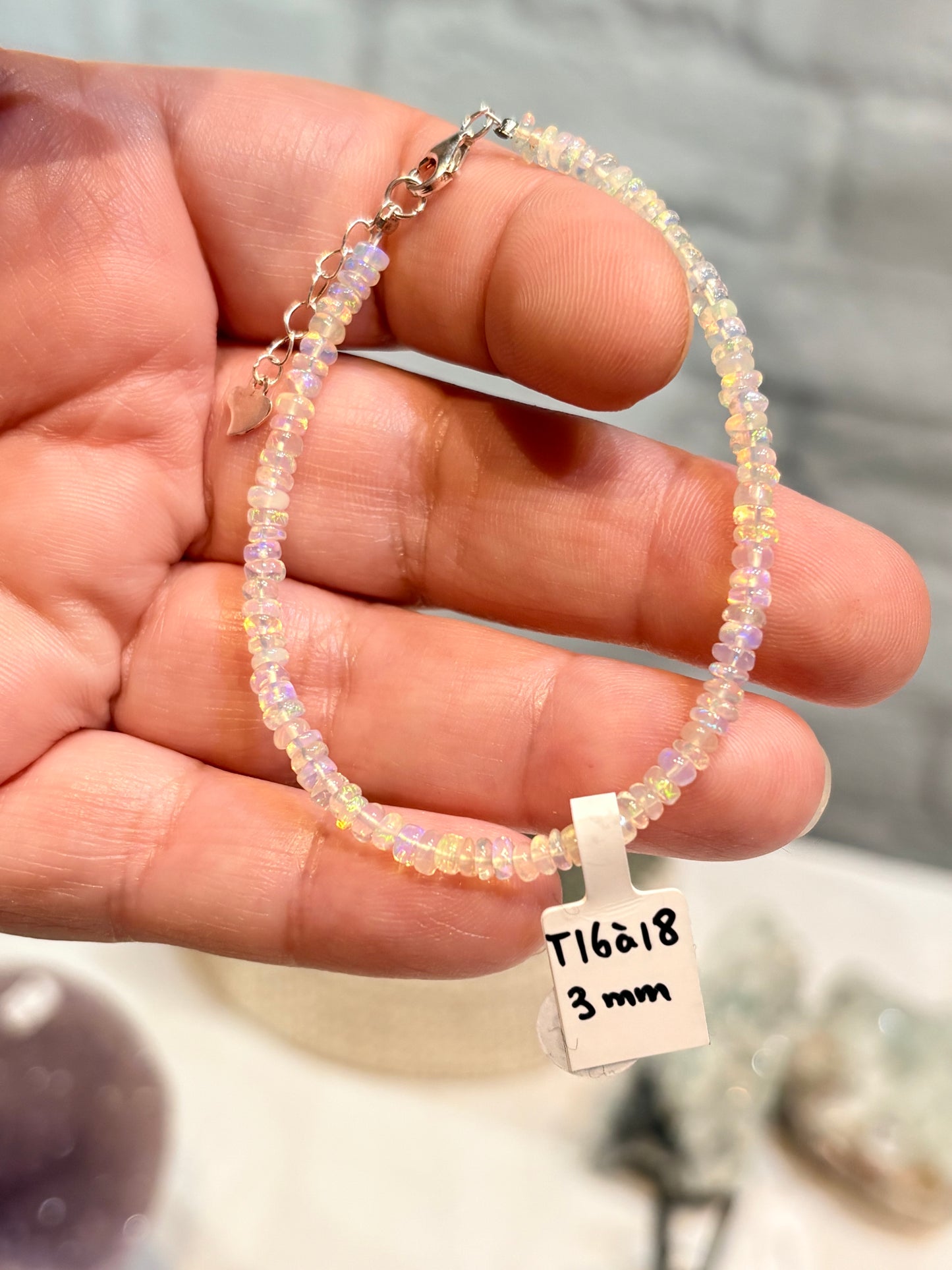Bracelet chips opales et argent 925