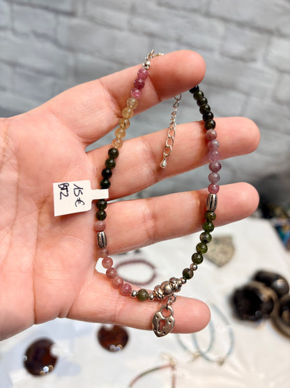 BT2 - Bracelet de cheville tourmaline