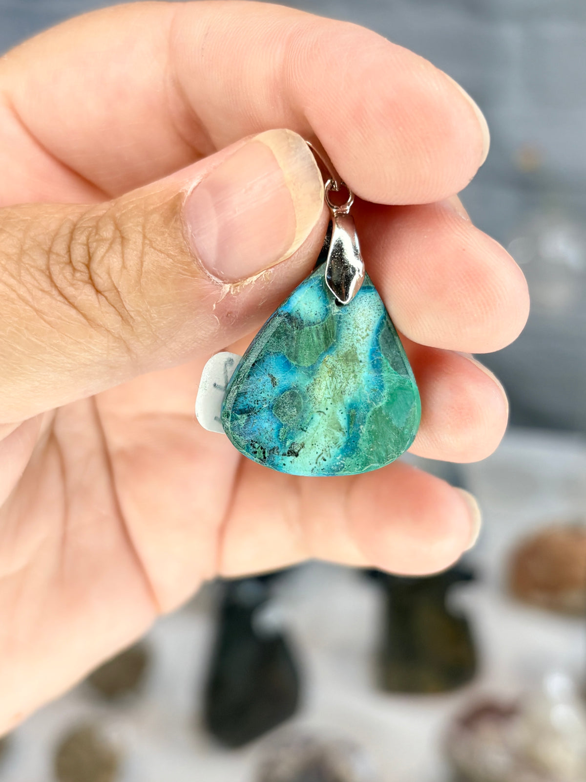 PMC2 - Pendentif malachite Chrysocolle