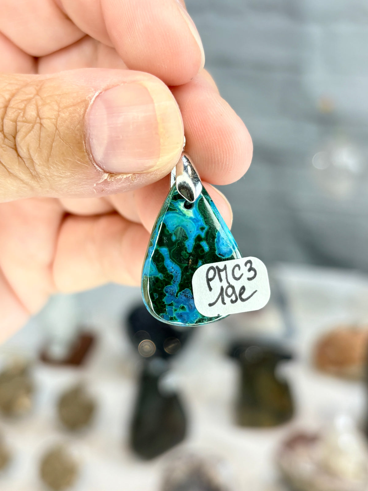 PMC3 - Pendentif malachite Chrysocolle
