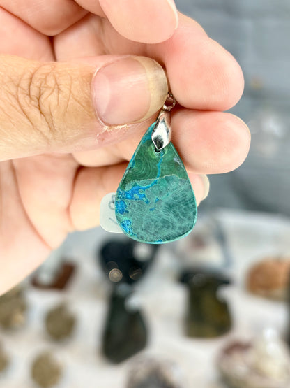 PMC3 - Pendentif malachite Chrysocolle