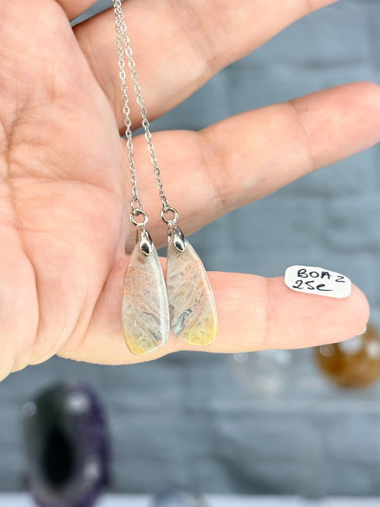 BOA2 - Boucles d’oreilles agate
