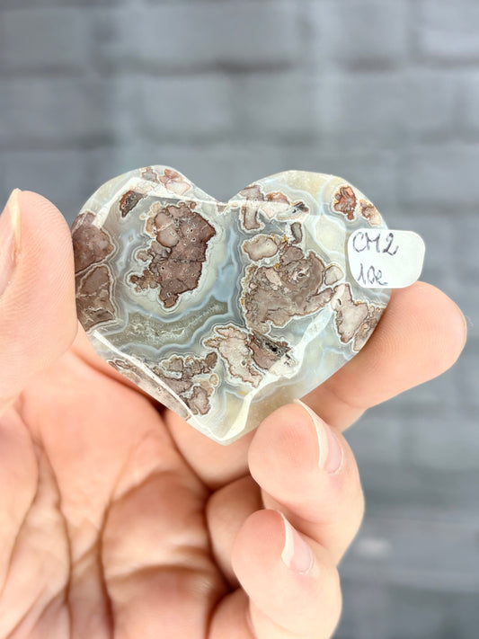 CM2 - Coeur en agate crazy lace du Mexique