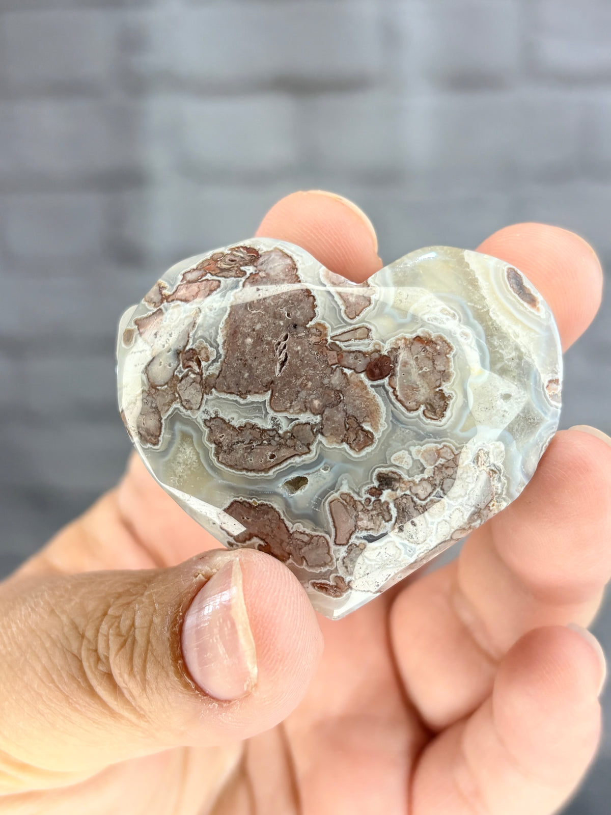 CM2 - Coeur en agate crazy lace du Mexique