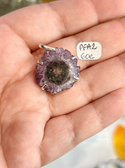 PFA2 - Pendentif Fleur d’Agmethyste et argent 925