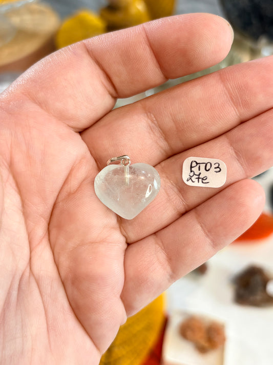 PTO3 - Pendentif cœur topaz bleu et argent 925