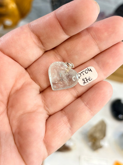 PTO4 - Pendentif cœur topaz bleu et argent 925