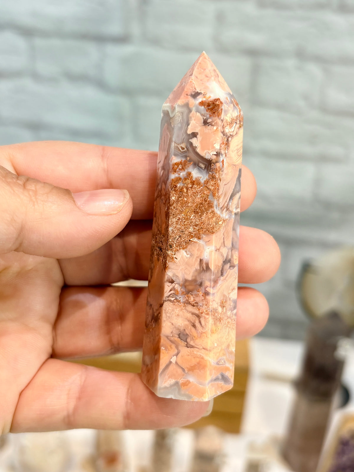 Pointe d’agate rose