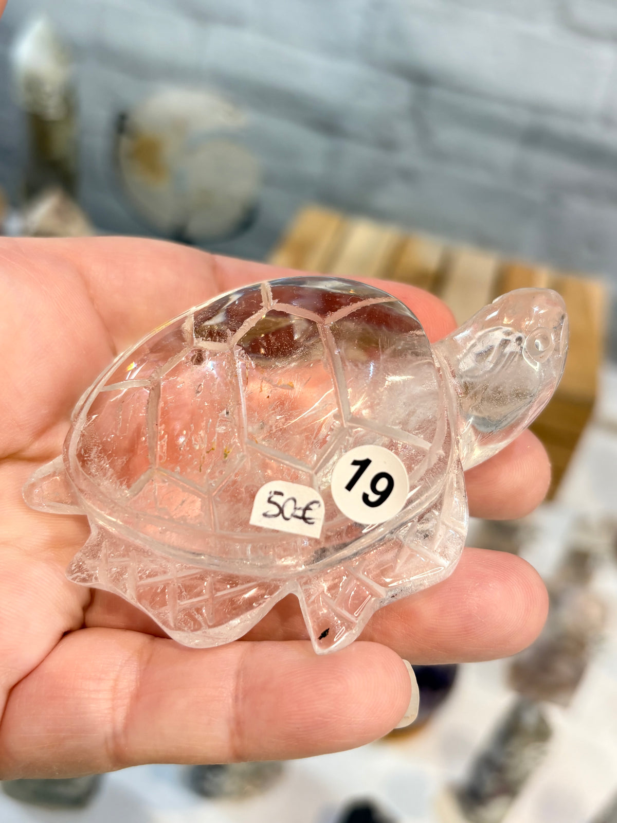 Grosse tortue en cristal de roche