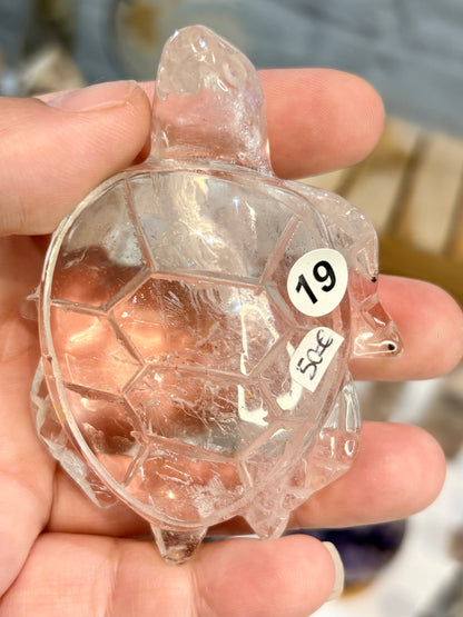 Grosse tortue en cristal de roche