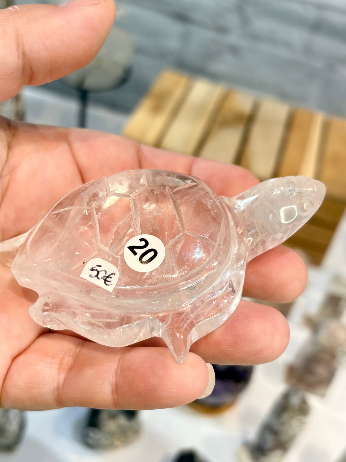 Grosse tortue en cristal de roche