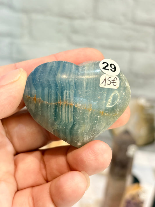 Cœur en Calcite bleue