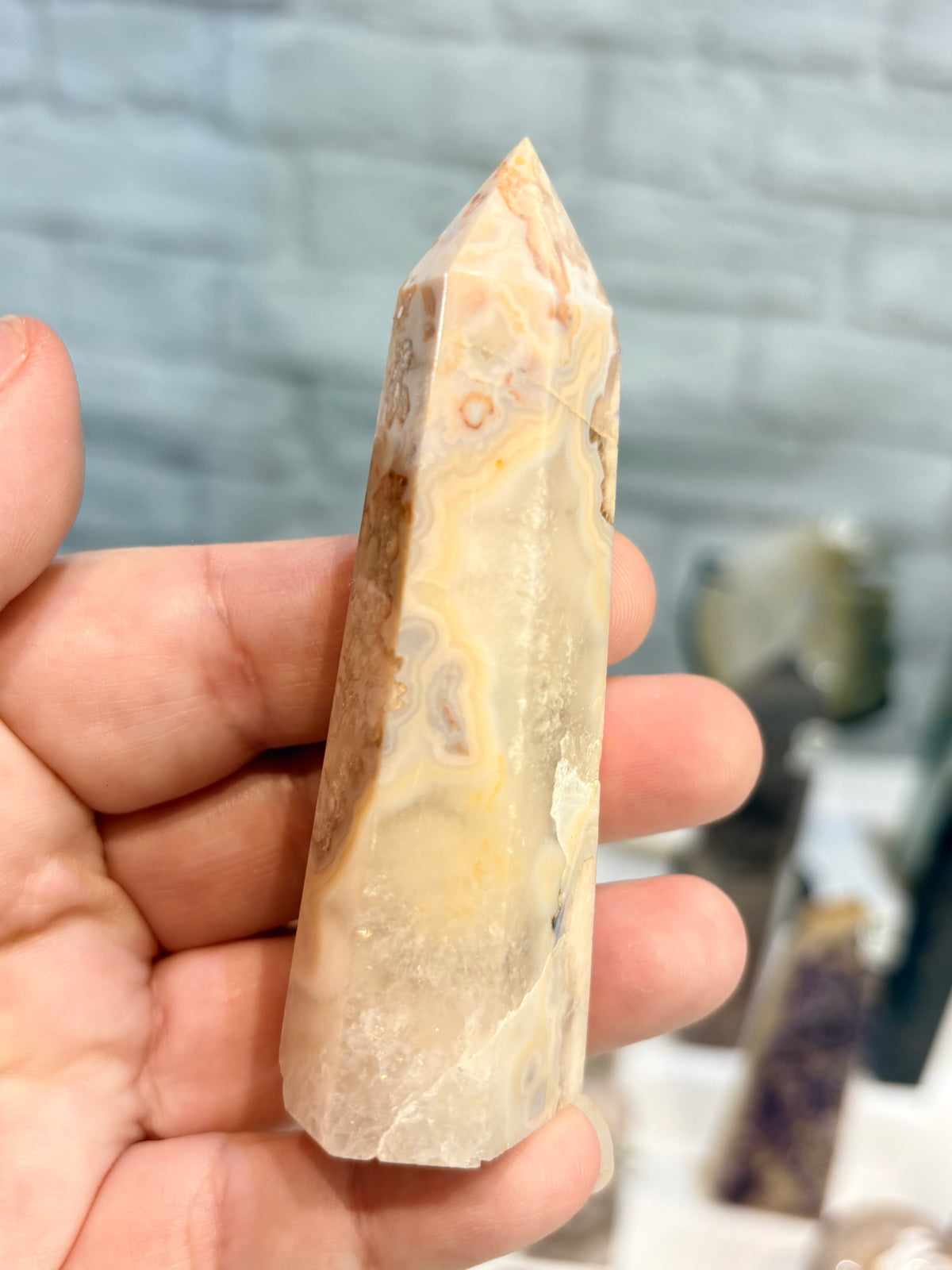 Pointe en agate fleur