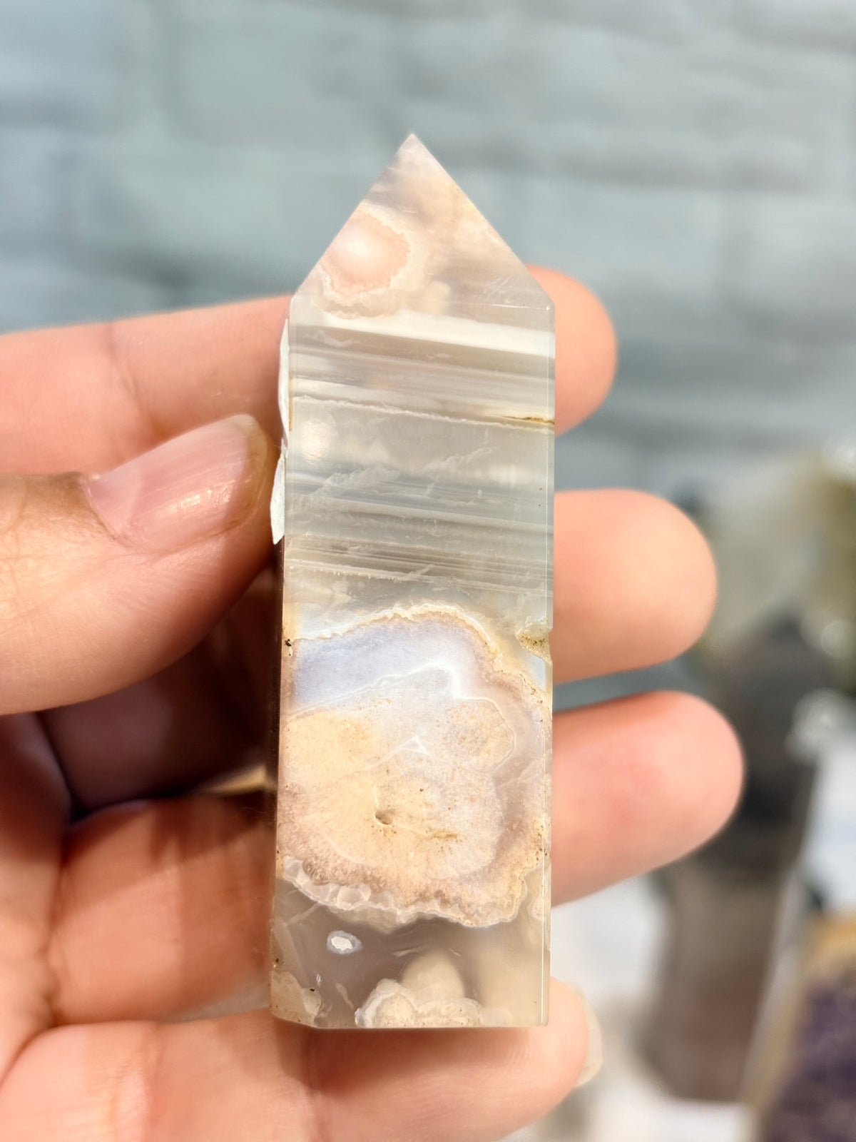 Pointe en agate fleur