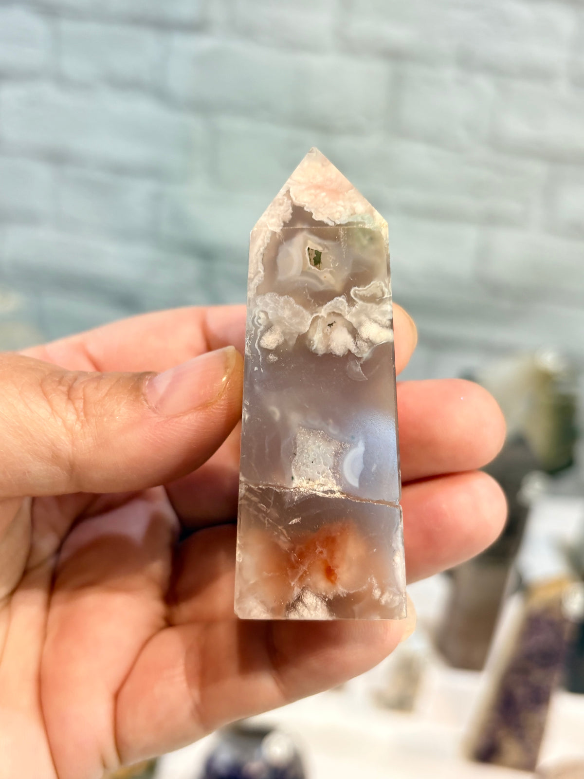 Pointe en agate fleur