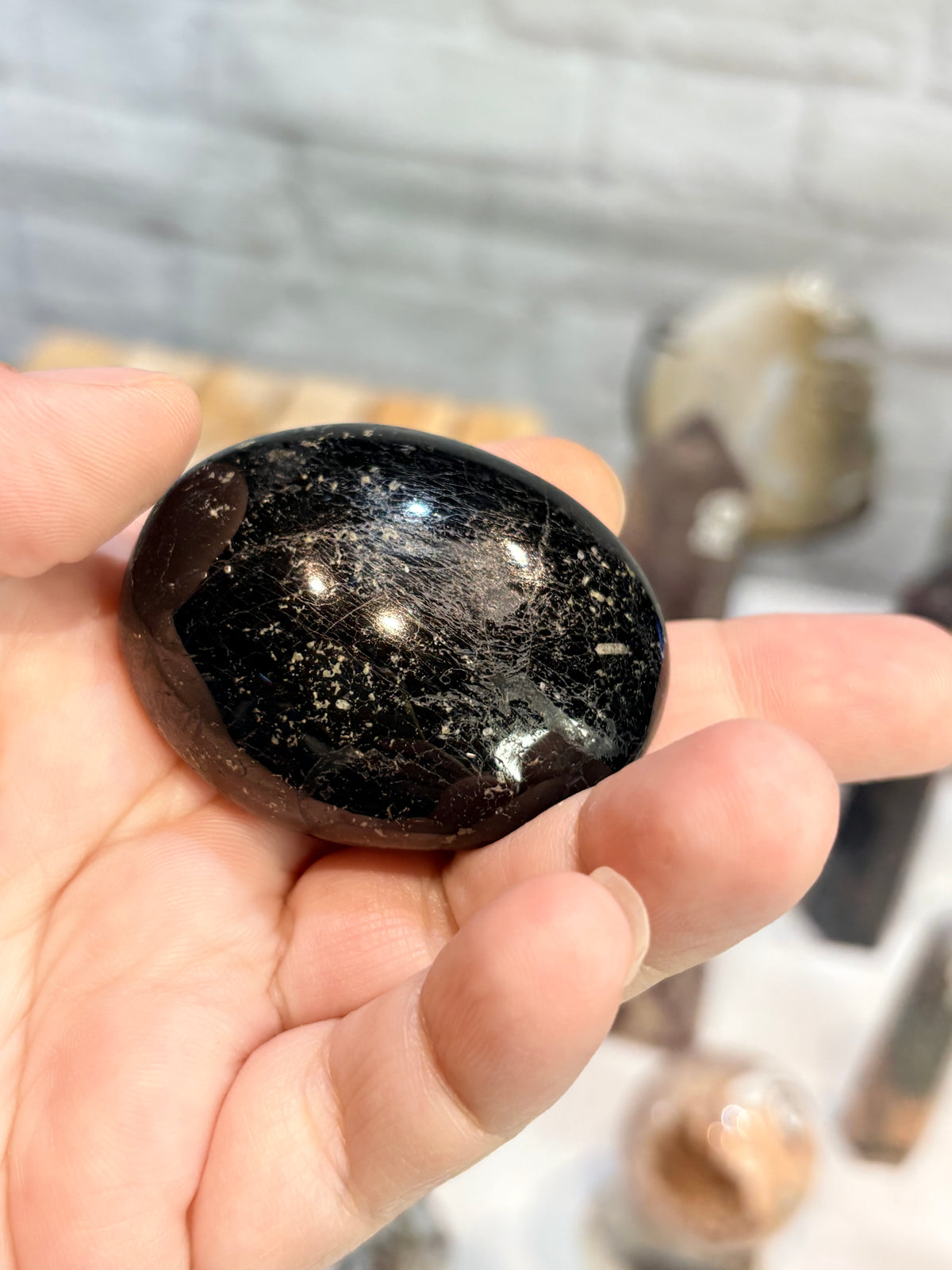 Galet en tourmaline noire