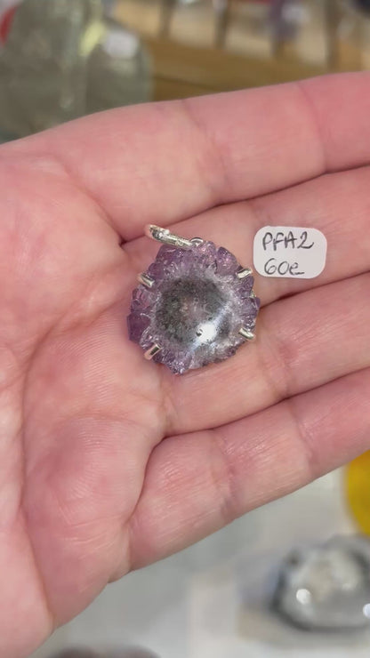 PFA2 - Pendentif Fleur d’Agmethyste et argent 925