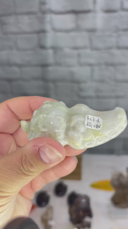 ALI1 - mini alligator en jade néphrite vert clair