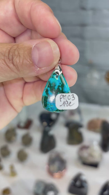 PMC3 - Pendentif malachite Chrysocolle
