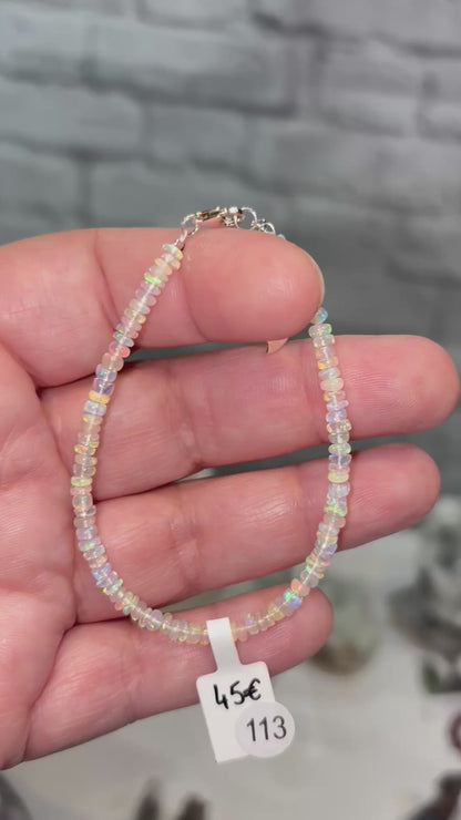 Bracelet chips opales et argent 925